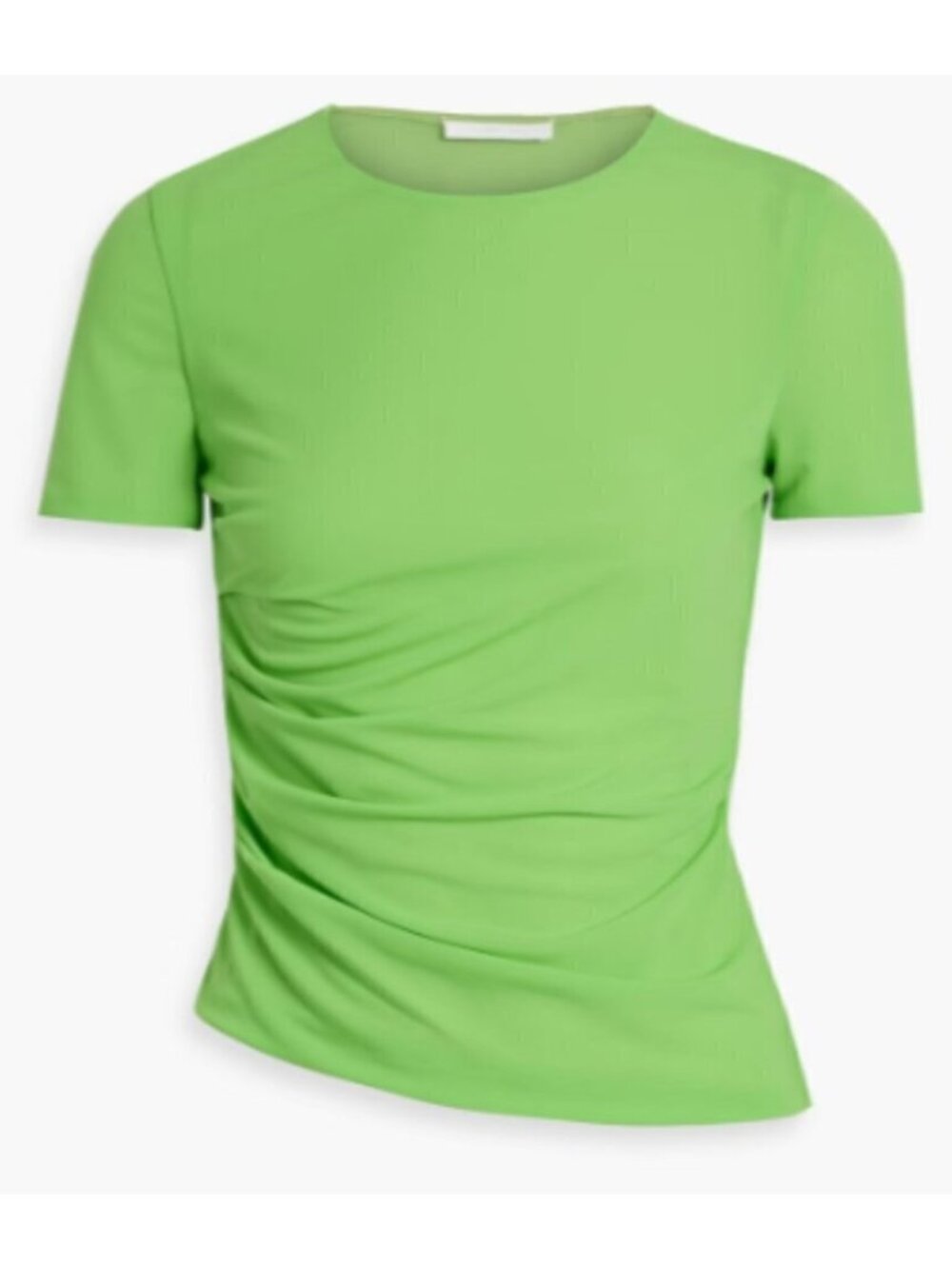 Helmut Lang Green Ruched Mesh Crepe T-shirt - S/M, Reversible